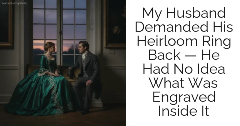 My Husband Demanded His Heirloom Ring Back — He Had No Idea What Was Engraved Inside It