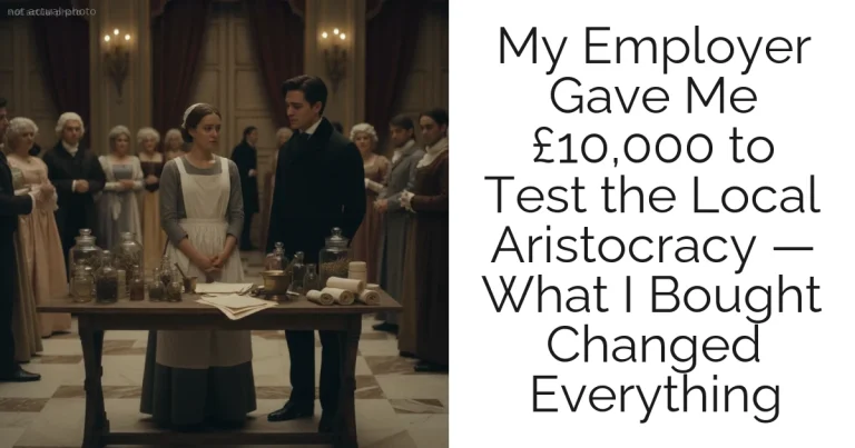 My Employer Gave Me £10,000 to Test the Local Aristocracy — What I Bought Changed Everything