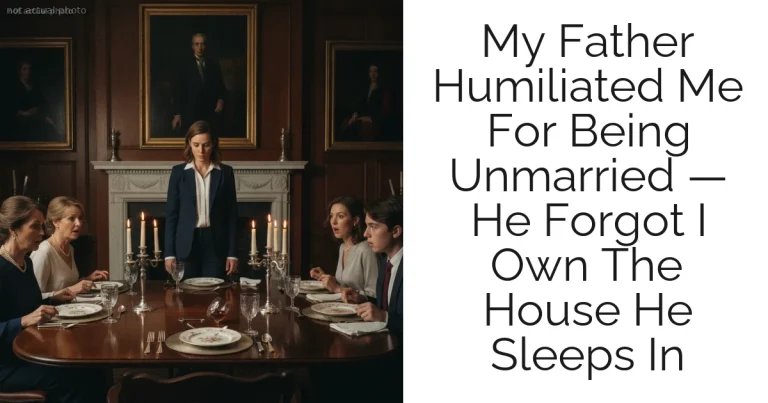 My Father Humiliated Me For Being Unmarried — He Forgot I Own The House He Sleeps In