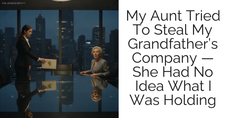 My Aunt Tried To Steal My Grandfather’s Company — She Had No Idea What I Was Holding