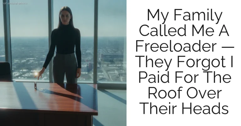 My Family Called Me A Freeloader — They Forgot I Paid For The Roof Over Their Heads