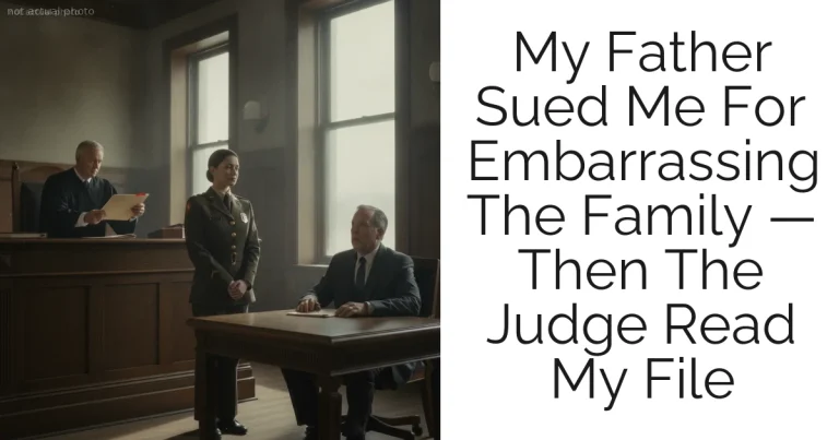 My Father Sued Me For Embarrassing The Family — Then The Judge Read My File