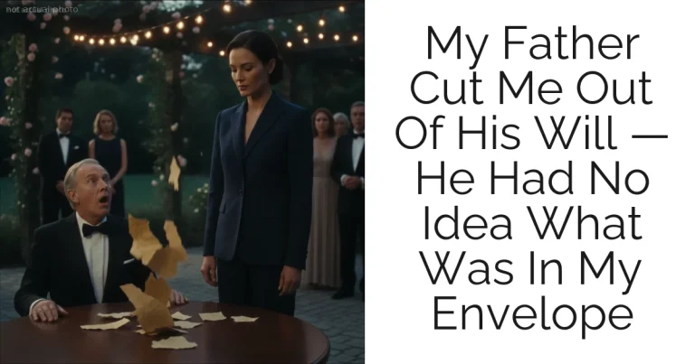 My Father Cut Me Out Of His Will — He Had No Idea What Was In My Envelope