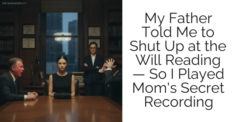 My Father Told Me to Shut Up at the Will Reading — So I Played Mom's Secret Recording