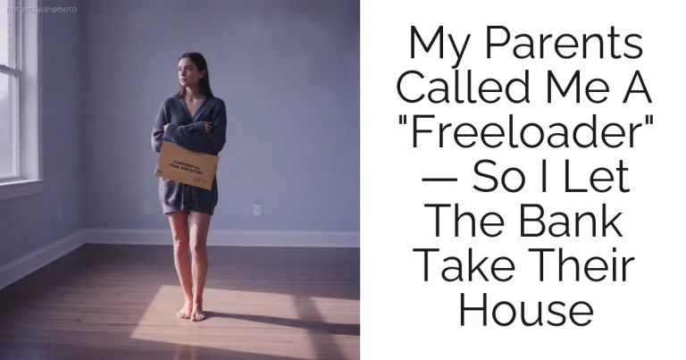 My Parents Called Me A "Freeloader" — So I Let The Bank Take Their House