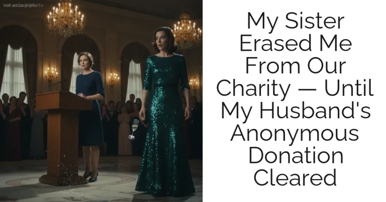 My Sister Erased Me From Our Charity — Until My Husband's Anonymous Donation Cleared