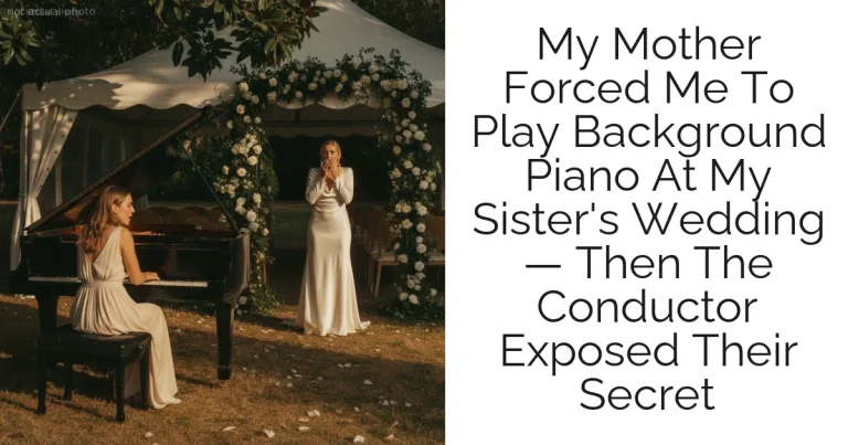 My Mother Forced Me To Play Background Piano At My Sister's Wedding — Then The Conductor Exposed Their Secret