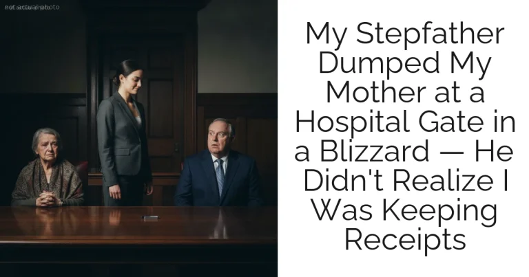 My Stepfather Dumped My Mother at a Hospital Gate in a Blizzard — He Didn't Realize I Was Keeping Receipts