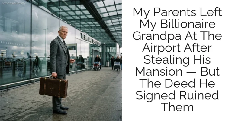 My Parents Left My Billionaire Grandpa At The Airport After Stealing His Mansion — But The Deed He Signed Ruined Them