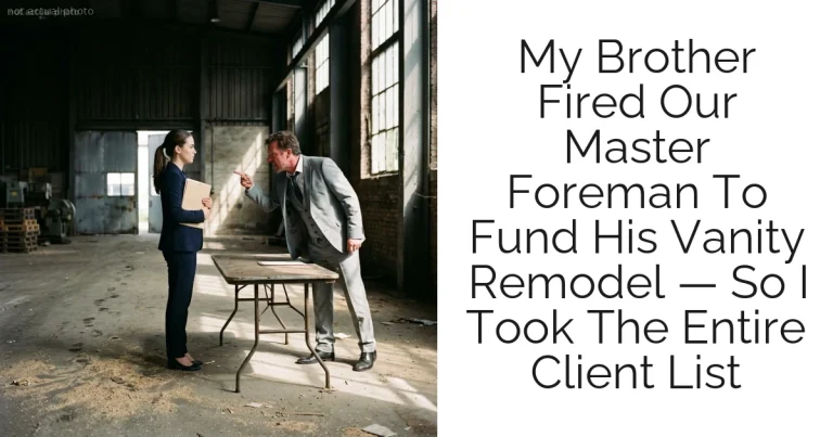 My Brother Fired Our Master Foreman To Fund His Vanity Remodel — So I Took The Entire Client List