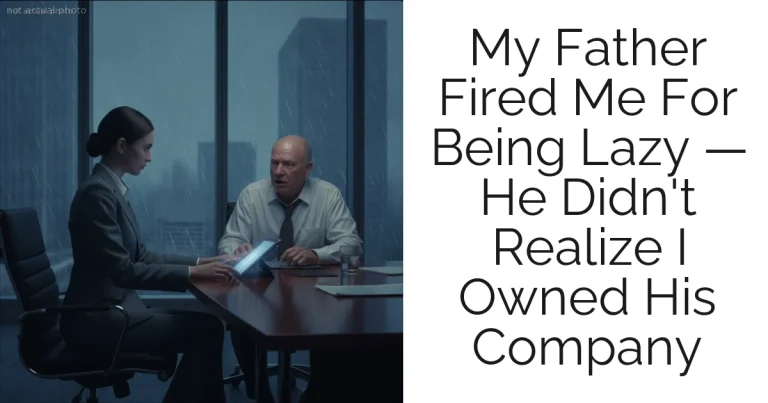 My Father Fired Me For Being Lazy — He Didn't Realize I Owned His Company