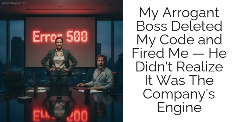 My Arrogant Boss Deleted My Code and Fired Me — He Didn't Realize It Was The Company's Engine