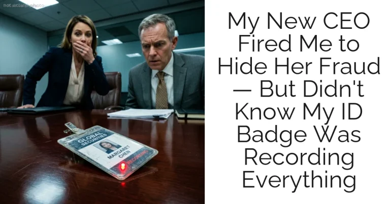 My New CEO Fired Me to Hide Her Fraud — But Didn't Know My ID Badge Was Recording Everything