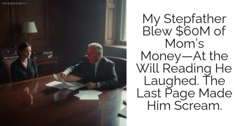 My Stepfather Blew $60M of Mom’s Money—At the Will Reading He Laughed. The Last Page Made Him Scream.