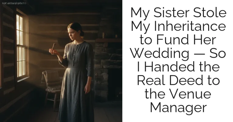 My Sister Stole My Inheritance to Fund Her Wedding — So I Handed the Real Deed to the Venue Manager