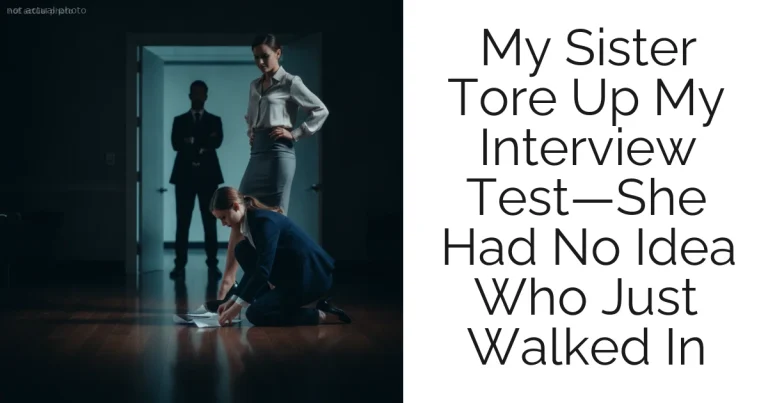 My Sister Tore Up My Interview Test—She Had No Idea Who Just Walked In