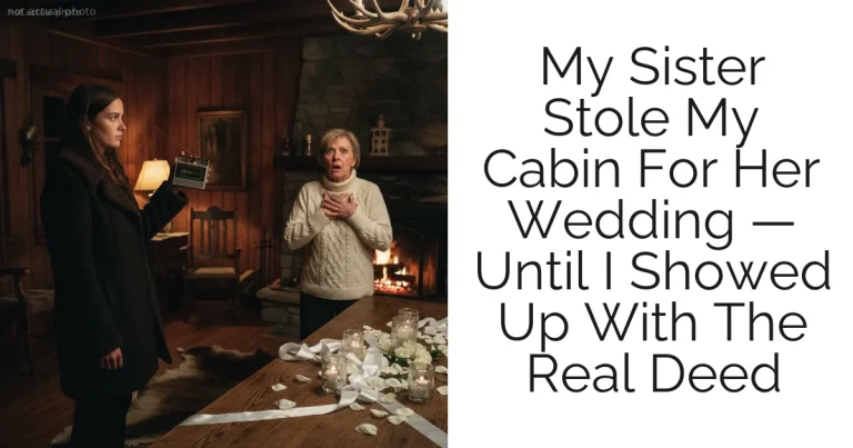 My Sister Stole My Cabin For Her Wedding — Until I Showed Up With The Real Deed