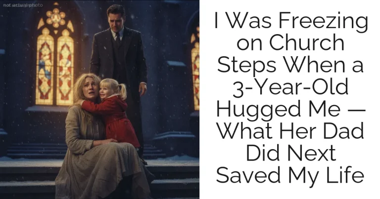 I Was Freezing on Church Steps When a 3-Year-Old Hugged Me — What Her Dad Did Next Saved My Life