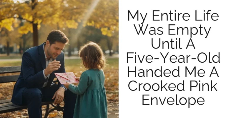 My Entire Life Was Empty Until A Five-Year-Old Handed Me A Crooked Pink Envelope