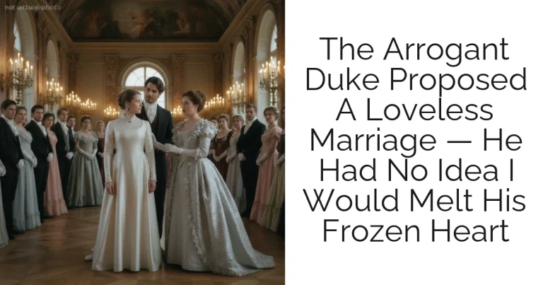 The Arrogant Duke Proposed A Loveless Marriage — He Had No Idea I Would Melt His Frozen Heart