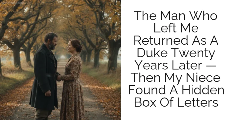 The Man Who Left Me Returned As A Duke Twenty Years Later — Then My Niece Found A Hidden Box Of Letters