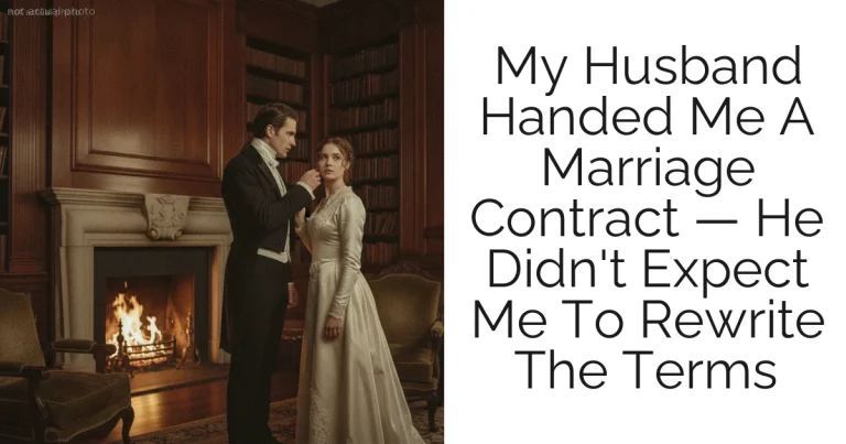 My Husband Handed Me A Marriage Contract — He Didn't Expect Me To Rewrite The Terms