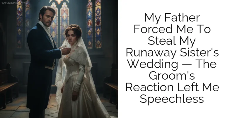 My Father Forced Me To Steal My Runaway Sister's Wedding — The Groom's Reaction Left Me Speechless