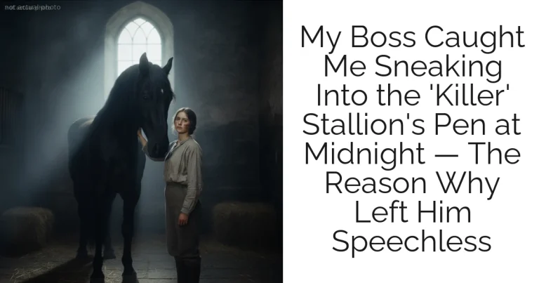 My Boss Caught Me Sneaking Into the 'Killer' Stallion's Pen at Midnight — The Reason Why Left Him Speechless