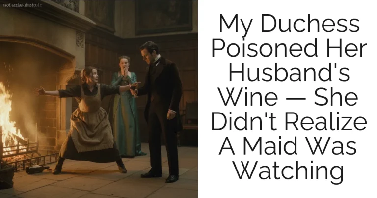My Duchess Poisoned Her Husband's Wine — She Didn't Realize A Maid Was Watching