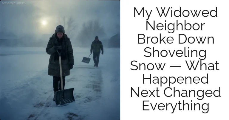 My Widowed Neighbor Broke Down Shoveling Snow — What Happened Next Changed Everything
