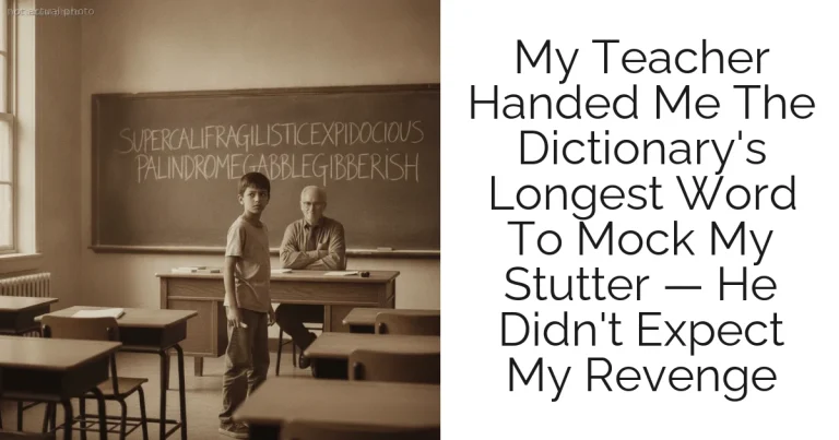 My Teacher Handed Me The Dictionary's Longest Word To Mock My Stutter — He Didn't Expect My Revenge