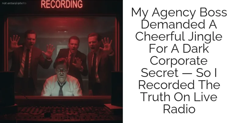My Agency Boss Demanded A Cheerful Jingle For A Dark Corporate Secret — So I Recorded The Truth On Live Radio