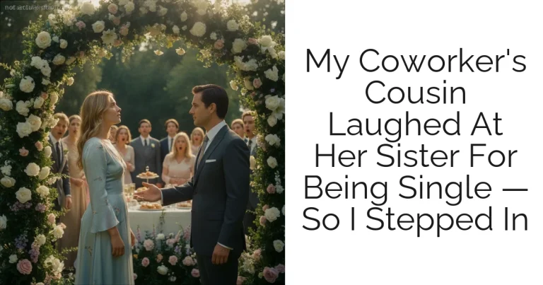 My Coworker's Cousin Laughed At Her Sister For Being Single — So I Stepped In