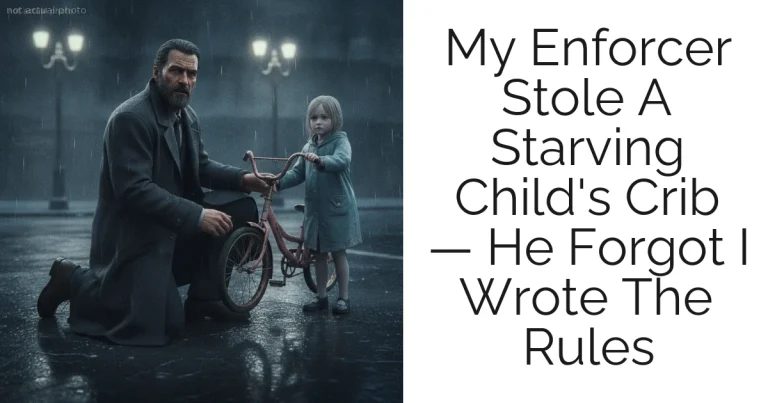 My Enforcer Stole A Starving Child's Crib — He Forgot I Wrote The Rules