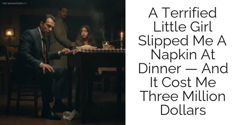 A Terrified Little Girl Slipped Me A Napkin At Dinner — And It Cost Me Three Million Dollars