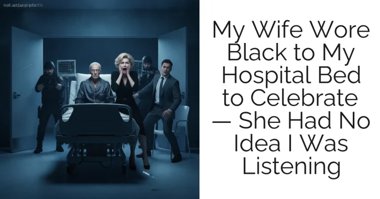 My Wife Wore Black to My Hospital Bed to Celebrate — She Had No Idea I Was Listening