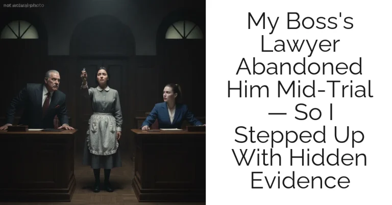 My Boss's Lawyer Abandoned Him Mid-Trial — So I Stepped Up With Hidden Evidence