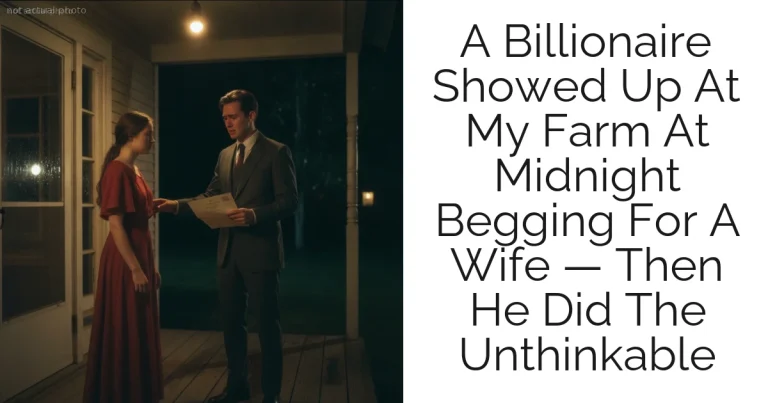 A Billionaire Showed Up At My Farm At Midnight Begging For A Wife — Then He Did The Unthinkable