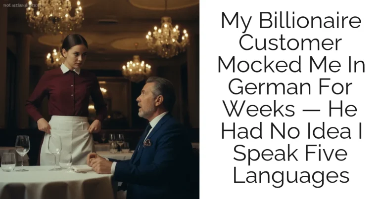 My Billionaire Customer Mocked Me In German For Weeks — He Had No Idea I Speak Five Languages