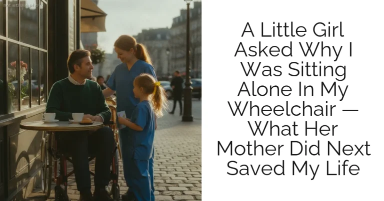 A Little Girl Asked Why I Was Sitting Alone In My Wheelchair — What Her Mother Did Next Saved My Life