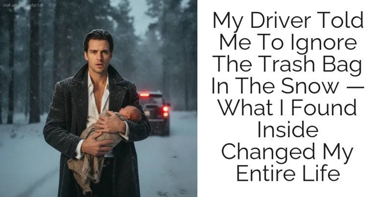 My Driver Told Me To Ignore The Trash Bag In The Snow — What I Found Inside Changed My Entire Life