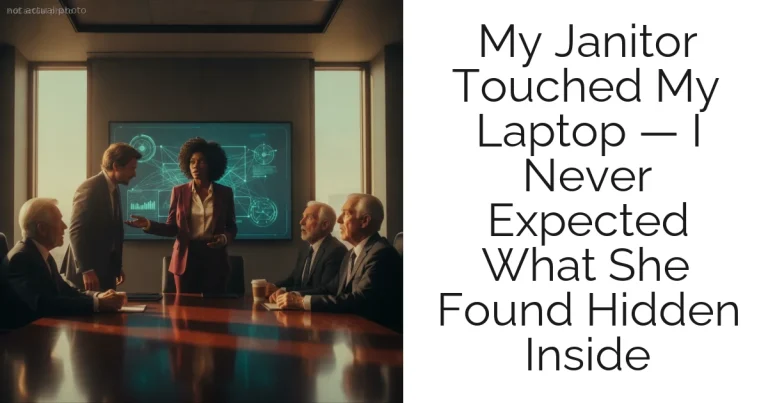 My Janitor Touched My Laptop — I Never Expected What She Found Hidden Inside