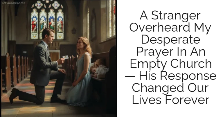 A Stranger Overheard My Desperate Prayer In An Empty Church — His Response Changed Our Lives Forever