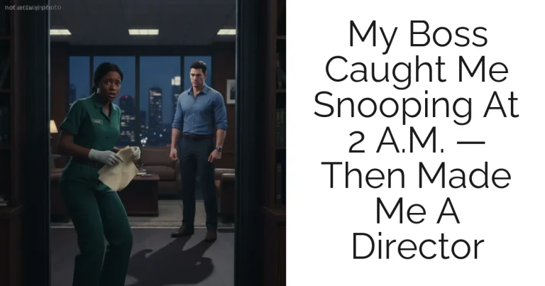 My Boss Caught Me Snooping At 2 A.M. — Then Made Me A Director
