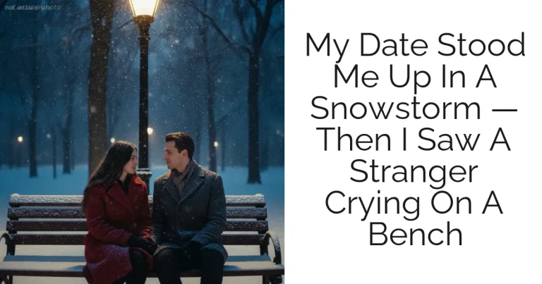 My Date Stood Me Up In A Snowstorm — Then I Saw A Stranger Crying On A Bench