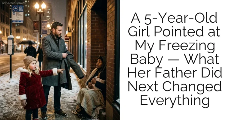 A 5-Year-Old Girl Pointed at My Freezing Baby — What Her Father Did Next Changed Everything