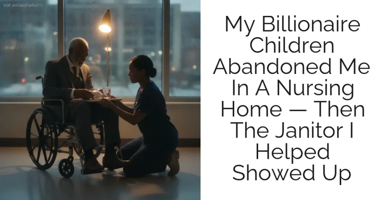 My Billionaire Children Abandoned Me In A Nursing Home — Then The Janitor I Helped Showed Up