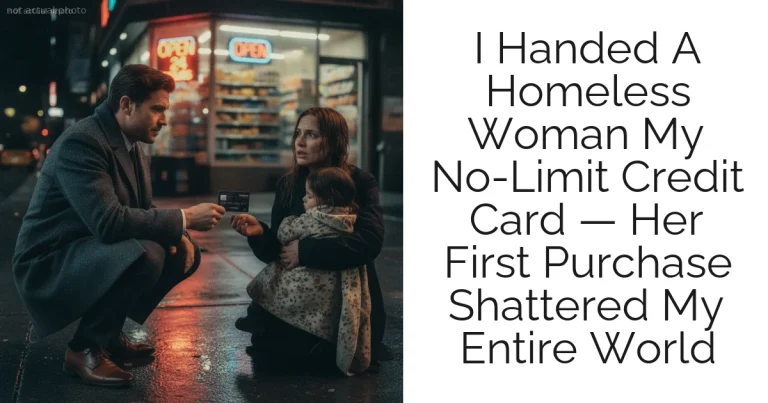 I Handed A Homeless Woman My No-Limit Credit Card — Her First Purchase Shattered My Entire World
