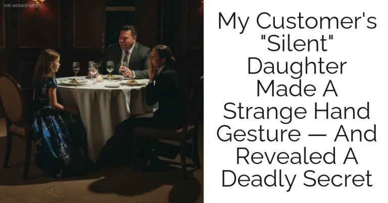 My Customer's "Silent" Daughter Made A Strange Hand Gesture — And Revealed A Deadly Secret