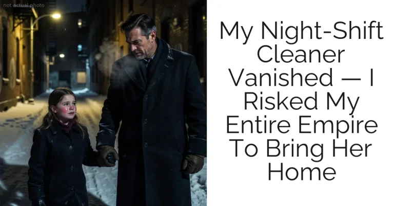 My Night-Shift Cleaner Vanished — I Risked My Entire Empire To Bring Her Home